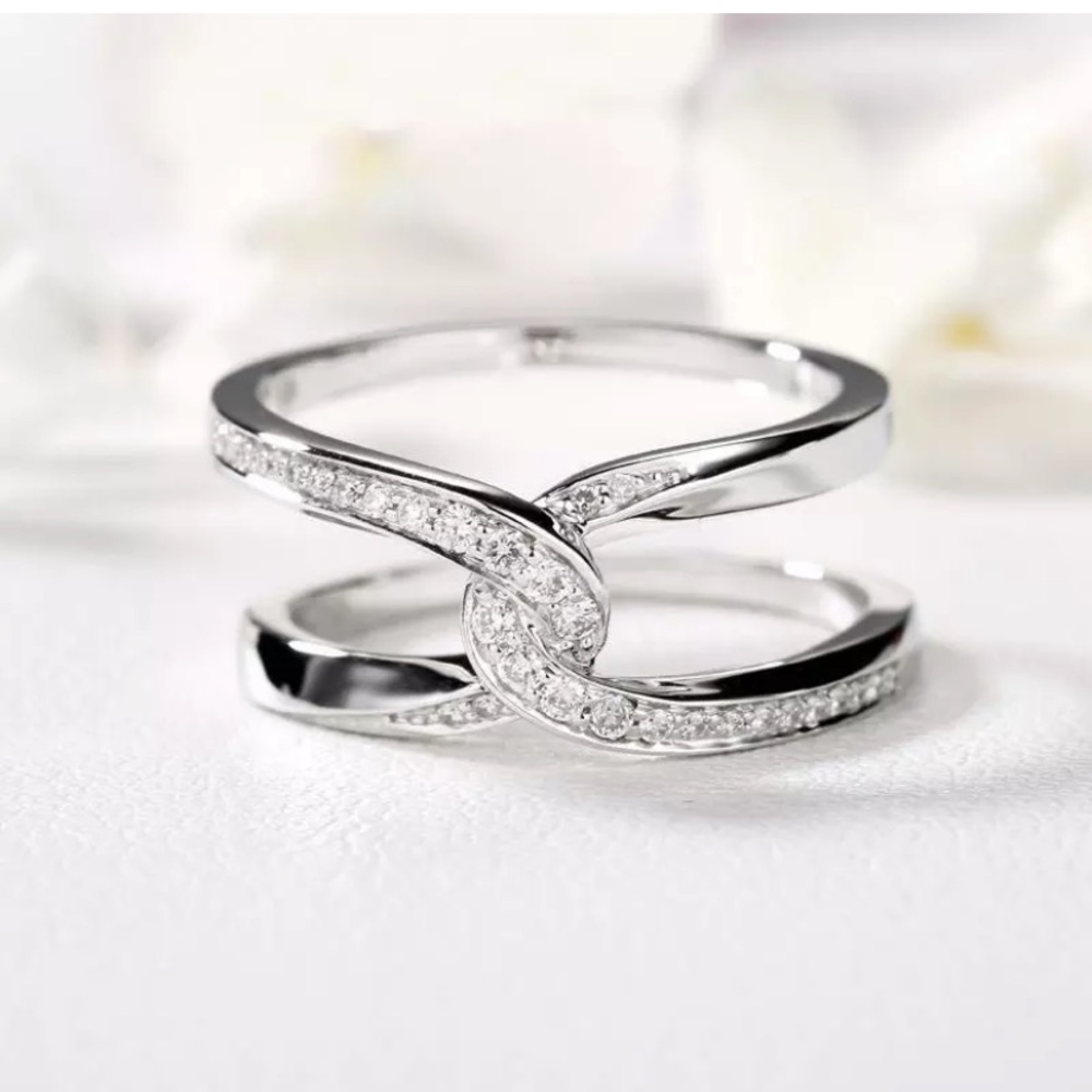 Infinity 925 Silver Women's Wedding Ring - Picture 3 of 4